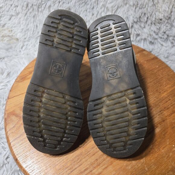 Dr Doc Martens Youth Size 13 White Leather Lace Up Side Zip Combat Boots - Picture 7 of 13